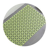 GHHZZQ Non-Slip Bathtub Mat Round Hole Suction Cup Bathroom Rugs PVC Foot Pad Household, 4 Colors, 0.7 cm Thick, Multiple Sizes (Color : Green, Size : 53x53cm)