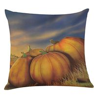 Snowfoller Square Pillowcase - Harvest Pillow Cover - Linen Throw Flax Pillow Case Dyeing Sofa Bed Home Decorative Cushion Pillow Cover Thanksgiving Gifts 18x18Inch (G)