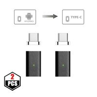 NetDot 2 Pack Gen5 Micro USB to Magnetic Type C Adapter Compatible with USB C Device (Type c Adapter/2 Pack Black)