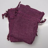 Firefly Faux Burlap Pouches w/Drawstrings, Purple, 6-Pack (4" x 5")