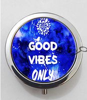 BlackKey Good Vibes Only 3-Compartment Decorative Pocket Gift Box Case Organizer for Pill, Color 1 -26