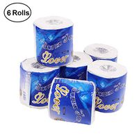 6 Rolls Toilet Paper 3 Layers Soft and Comfortable Toilet Tissue Cotton Roll Paper Skin-Friendly Household Towel Tissue for Home Kitchen Cafe Shop Restaurant