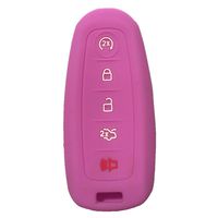 Ezzy Auto New Purple Silicone Key Fob Case Cover Smart Key Case Shell Key Protector Key Jacket For Lincoln Ford 5 Buttons