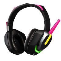 D.VA Meka Rechargeable Wireless/Wired Bluetooth Headphones, LED Over Ear Headset with Built-in Mic