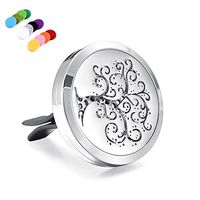 constantlife Elegant Tree of Life Stainless Steel Fragrancy Diffuser Locket Ari Freshner Essential Oil Rubber Clip Scent Jewelry (CL-044)