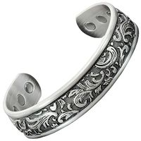 Celtic Bracelet Womens Copper Bracelets for Arthritis Magnetic Bracelet-Carpal Tunnel Wrist Joint Healing Bracelet Antique Silver Toned-Phoenix (L: Wrist 7.6" - 8.75")