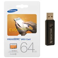 64GB Samsung MicroSD XC MicroSDXC Class 10 Memory Card 64G (64 Gigabyte) for Samsung Galaxy K Zoom S5 Active Z Tab S 8.4 10.5 S5 LTE-A Sport Ace 4 Young 2 with SoCal Trade, Inc. MicroSD & SD USB Memory Card Reader