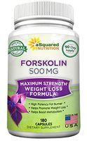 100% Pure Forskolin 500mg Max Strength - 180 Capsules, Forskolin Extract Supplement for Weight Loss Fuel, Coleus Forskohlii Root 20% Forskolin Diet Pills, Belly Buster Fat Burner 2X Slim Trim Lose