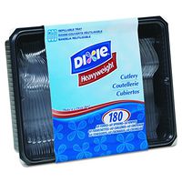 Dixie Heavy-Weight Polystyrene Plastic Forks, Knives, Teaspoons Cutlery Pack by GP PRO (Georgia-Pacific), Crystal, CH0180DX7, 1,800 Count (60 Forks, 60 Knives, and 60 Spoons Per Pack, 10 Packs Per Case)
