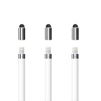 E-SDS 2 in 1 for Apple Pencil Cap Replacement with Rubber Tip Using as Stylus,Apple Pencil Accessories Stylus Cap for Touch Screen Devices Silver(3 Pcs)
