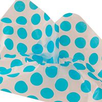 240ea - 20" X 30" Turquoise Medium Dots/White Tissue Paper Christmas