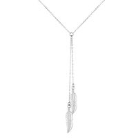choice of all Long Lariat Y Pendant Necklace for Women Bar Pendant Necklace Jewelry (D:silver leaf)