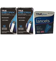 TRUE Metrix Blood Glucose Test Strips(100 Count) with 100 TRUEplus Sterile Lancets 28 Gauge