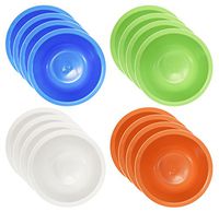 Set of Black Duck Brand 9" Bowls - 60 OZ Plastic Bowls in 4 Hot Assorted Colors! Perfect for Kid's, Outdoors, and Regular Use! (16)