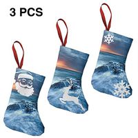 Santa Claus Snowman Christmas Figure Decoration Sunset Over The Sea Funny for Funny Xmas Party