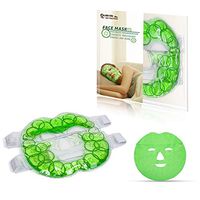 Cold Gel Ice Face Mask with Wrap - Reduce Puffiness, Migraine, Acne, Sinus, Swollen, Dark Circles - Hot Cold Compress Pack for Skin Care, Bags Under Eyes, Pain Relief of Headaches, Inflammation, TMJ