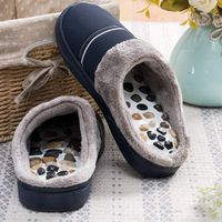 ADAHX Massage Sandals,Warm Winter Massage Slippers for Women and Men, Cobblestone Feet Sole Point Massage, Promote Blood Circulation Foot Care Reflexology Sandals,Blue