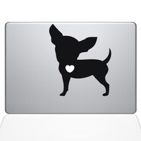 The Decal Guru I Love My Chihuahua Decal Vinyl Sticker, 13" MacBook Air, Black (1476-MAC-13A-BLA)