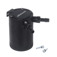 KKmoon Baffled Aluminum 2-Port Oil Catch Can Tank Air Oil Separator
