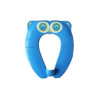 Upgraded Kids Folding Toilet Seat，Large Non Slip Silicone Pads Travel Portable Reusable Toilet Potty Training Seat Covers Liners with Carry Bag for Babies, Toddlers (Blue)