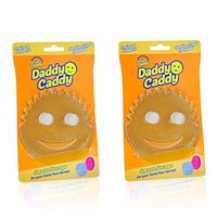 Scrub Daddy Daddy Caddy - Smile Face Sponge Holder with Built in Dual Non-Slip Suction Cups for Convenient Storage, Smart Storage, Promotes Drying, Easy to Clean, Dishwasher Safe- 1ct (2 Pack)