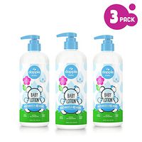 DAPPLE Baby Lotion, Fragrance Free Lotion, Plant Based, Hypoallergenic, 16.9 Fluid Ounces (Pack of 3)