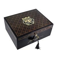 Humidors 80 Cigar Cigar Portable Cedar Cigar Storage Box Equipped with Humidifier and Hygrometer (Color : Black, Size : 273414.2cm)