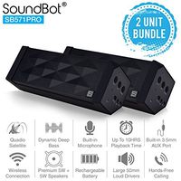 SoundBot SB571PRO Bluetooth QUADIO Satellite Portable Wireless Speaker w/ Multi-Unit Multi-Point Connectivity, Master/Slave Simultaneous Surround Sound, HD 5W+5W Acoustic 50mm Driver - 2PK BUNDLE SET