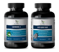 antioxidant - GRAVIOLA – Anti Gray Hair - graviola Leaves Powder - (2 Bottles-Combo)