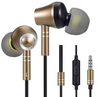 Wired Metal in Ear Headphones,AMLINK in Ear Wired Earbuds with Mic Control,Heavy Deep Bass Stereo Earphones Noise Isolating Headphones Metal Headset