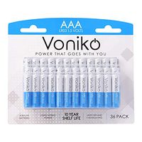 VONIKO - Premium Grade AAA Batteries - 36 Pack - Alkaline Triple A Battery - Ultra Long-Lasting, Leakproof 1.5v Batteries - 10-Year Shelf Life