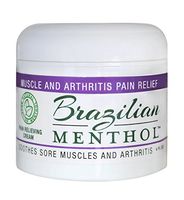Brazilian Menthol Pain Relieving Cream, Cooling Pain Relief, Soothes Sore Muscles and Arthritis, Non-Greasy, Natural Menthol and Natural Epsom Salts, No Capsaicin, No Lidocaine