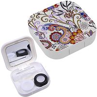 Portable Contact Lens Case Box Travel Kit Mirror + Bottle + Tweezers Container Holder [ Ethnic Traditional Style ]