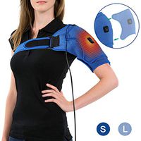 Heated Shoulder Support Brace, Shoulder Heating Pad for Rotator Cuff, Arm Wrap Brace USB Electric, Frozen AC Joint, Dislocation Sprains, Bursitis and tendonitis Muscles Pain Relief, Unisex (S)