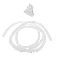 Spiral Tube Cable Wrap Tidy Organizer Wrapping Band Manage Wired 16mm White