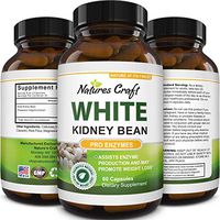 Pure White Kidney Bean Extract Pills Natural Weight Loss Supplement with Starch Carb Blocker Appetite Suppressant Lose Body Fat Aid Digestive System for Men and Women 60 Capsules by Natures Craft