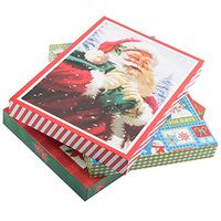 JAM PAPER Small Christmas Boxes - Lingerie/Blouse Size - 10 7/8 x 7 7/8 x 1 1/4 - Classic Christmas Set - 3/Pack