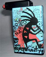 Cigarette Case Party Naked Blue with Built on Lighter Holder