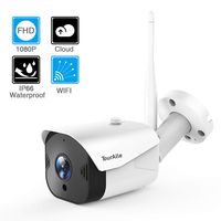 Outdoor Security Camera - TourAlle 1080P WiFi Bullet Surveillance Camera IP66 Waterproof Camera w/IR Night Vision, Activity Alarm, Encrypted Cloud & MicroSD Storage for Android/iOS, Alexa Compatible