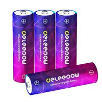 Deleepow AA Rechargeable Batteries, 1.5V High Capacity 3200mWh Lithium Li-ion Rechargeable AA Batteries,1500 Cycles Double A Battery，4-Pack(No Include Charger)