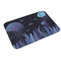 Zippem Flannel Vintage Style Marine Animal Printed Floor Mat Absorbent Non-slip Carpet Doormats