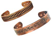 Two Celtic Antique Copper Men's Magnetic Therapy Cuffs