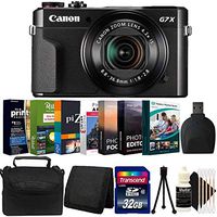 Canon PowerShot G7 X Mark II 20.1MP Black Point and Shoot Camera with Photo Editing Software Bundle