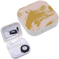 Portable Contact Lens Case Box Travel Kit Mirror + Bottle + Tweezers Container Holder [ Doodles Design ]
