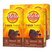 Metamucil Fiber Thins, Chocolate Flavored Dietary Fiber Supplement Snack with Psyllium Husk, 12 servings (Pack of 4)