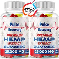 Hemp Gummies (2-Pack - 120 Count) Premium Hemp Extract Sugar Coated Gummies - 25,000mg per Bottle - for Relief of Pain, Stress, Anxiety, Improved Sleep - 100% Natural - Made in USA
