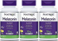 Natrol Fast Dissolve Melatonin Tablets 10 Mg. Citrus Punch 60 Tabs (Pack of 3)