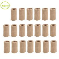 Nutteri 20 Pieces Finger Sleeves, Thumb Splint Brace for Finger Support, Relieve Pain for Arthritis,Triggger Finger, Compression Aid for Sports (Nude)
