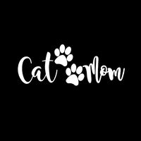 StickerDad Cat Mom V3 Vinyl Decal Size: 7", Color: Reflective White - Windows, Walls, Bumpers, Laptop, Lockers, etc.