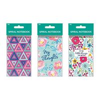 B-THERE Bundle of Spiral Notebooks - 6 Notebooks Total! 3 Different Designs - 3" x 5" Stationery